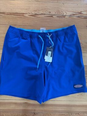 NWT Vineyard Vines 7" Solid Chappy Trunks Men's Size Large Maritime Blue w Brief
